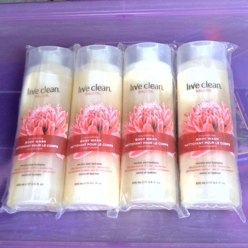Live Clean Bali Oil Nourishing Body Wash 17oz Lot of 4 SLS Paraben Free Vegan